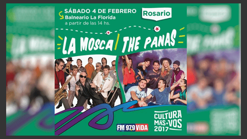 Las bandas La Mosca y The Panas se presentarán en La Florida el domingo 12 de febrero.