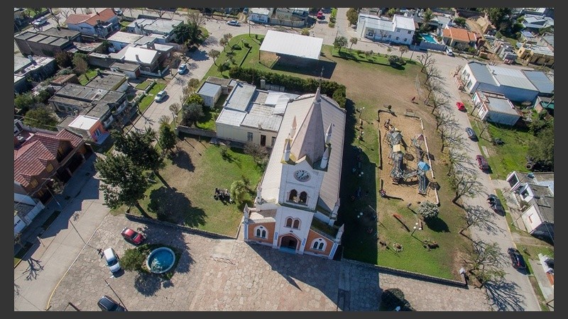 Desde el aire la Parroquia Santo Domingo Guzmán. 