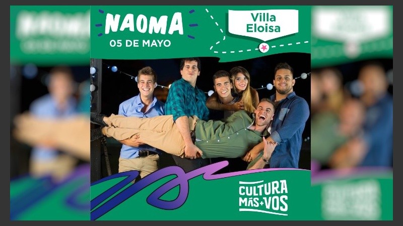 La banda Naoma se vuelve a subir a los escenarios de Cultura Más Vos.