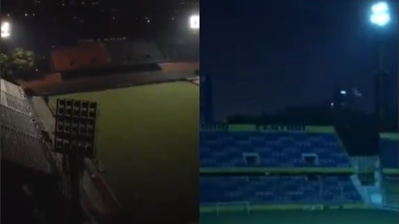 Los estadios de Newell's y Central se iluminaron este miércoles en homenaje a Maradona.