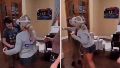 Video: probó un juego de realidad virtual y por error, le pegó en la cara a su nieto