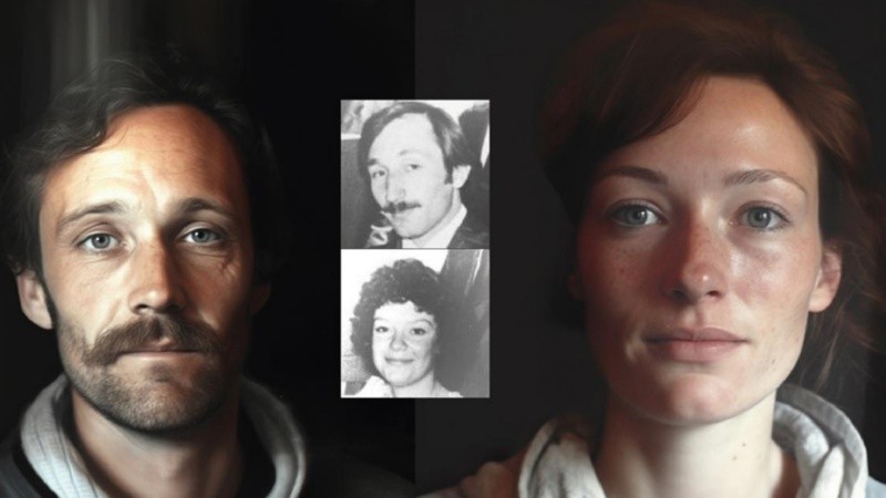 Las imágenes con IA en base a dos fotos de personas desaparecidas.