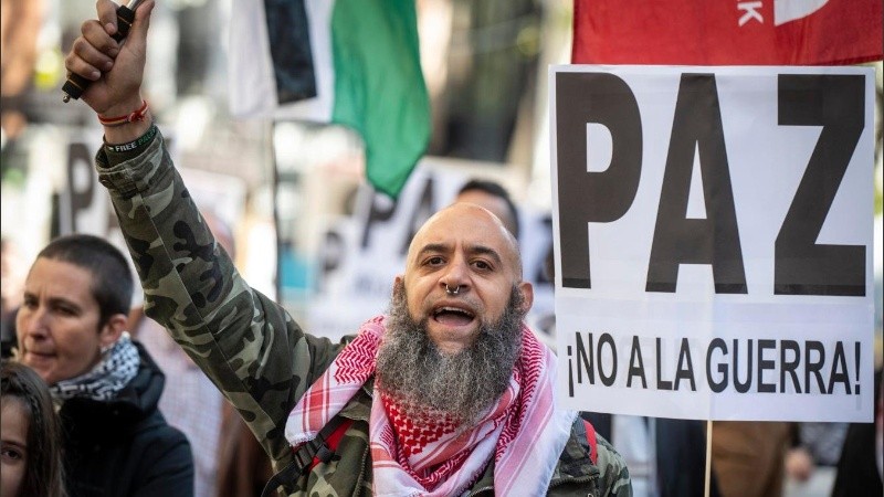 Un participante de la manifestación 