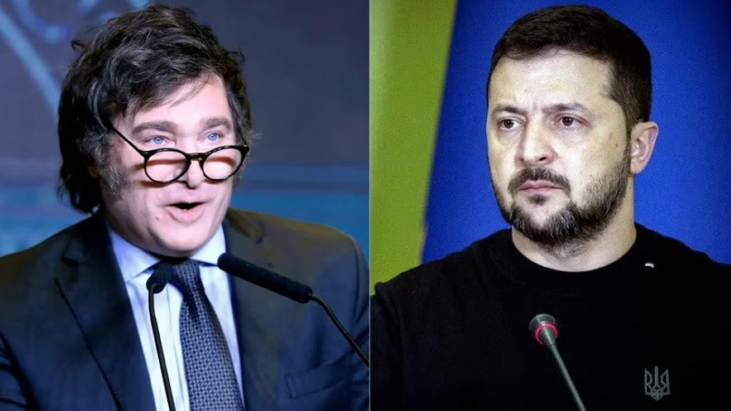 Javier Milei y Volodímir Zelensky.