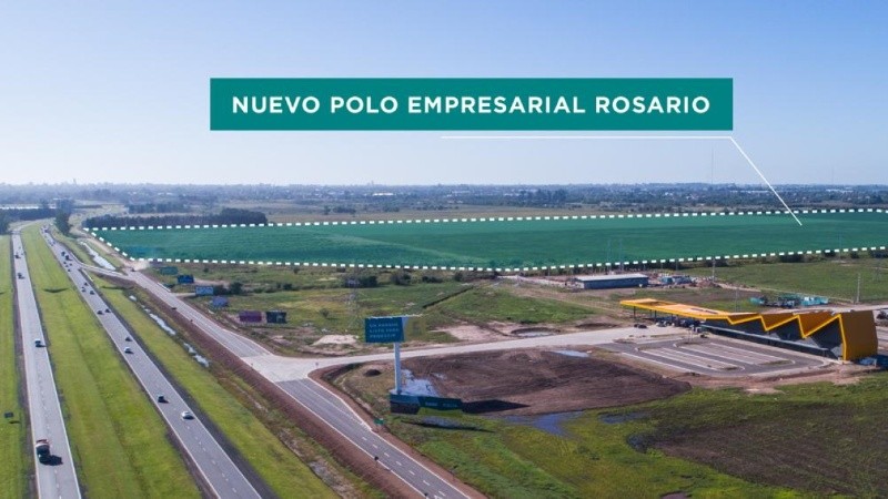 El parque industrial que se levanta junto a la autopista Rosario-Córdoba