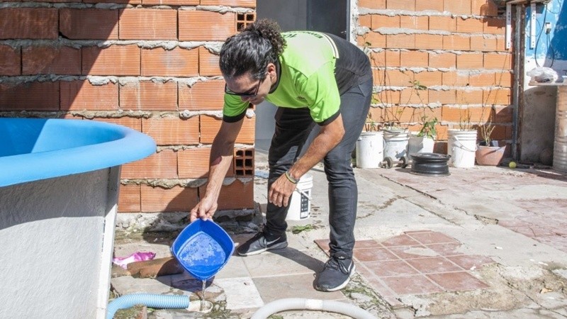 Vaciar recipientes que acumulan agua ayuda a prevenir la reproducción del mosquito transmisor del dengue.