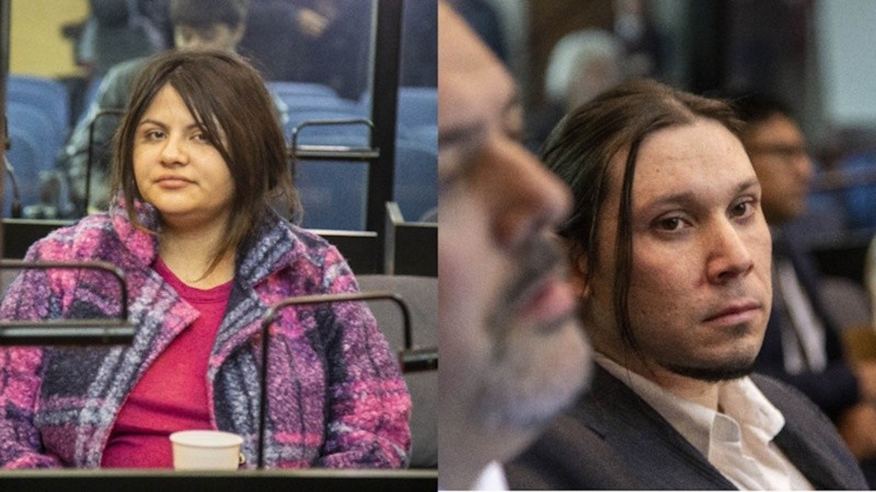 Brenda Uliarte y Nicolás Carrizo en el juicio este miércoles.