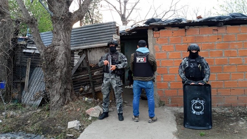 Uno de los domicilios allanados en los barrios La Lagunita y Banana el pasado sábado.