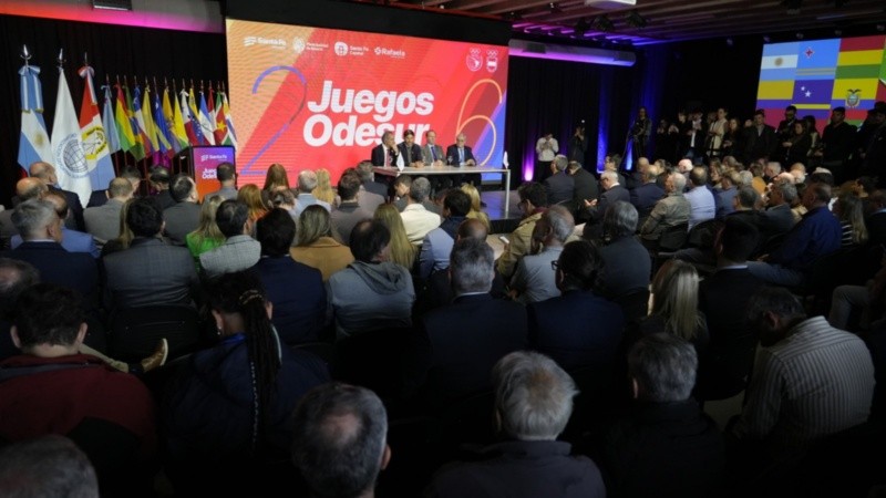 La presentación de los Juegos Odesur 2026, que tendrán como sedes a Rosario, Santa Fe y Rafaela.