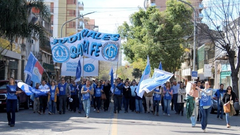 Los trabajadores judiciales se movilizaron a la Legislatura el jueves pasado en rechazo a la reforma previsional.