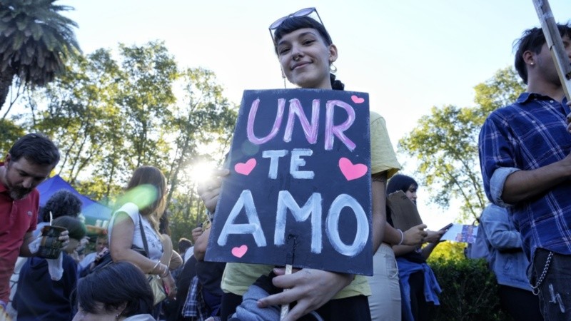 Una imagen de la marcha en defensa de la educación pública.