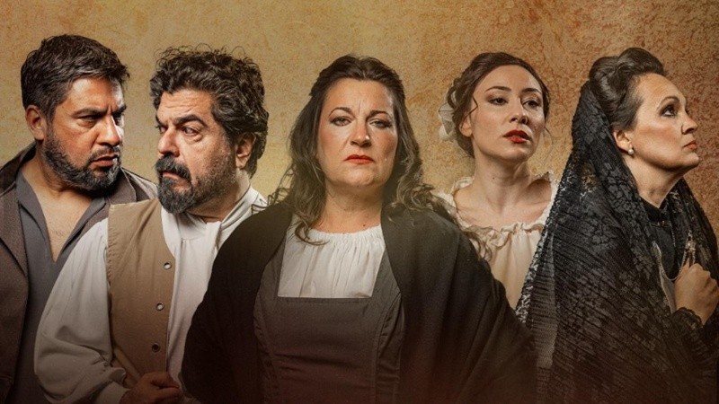 Parte del elenco de la ópera 