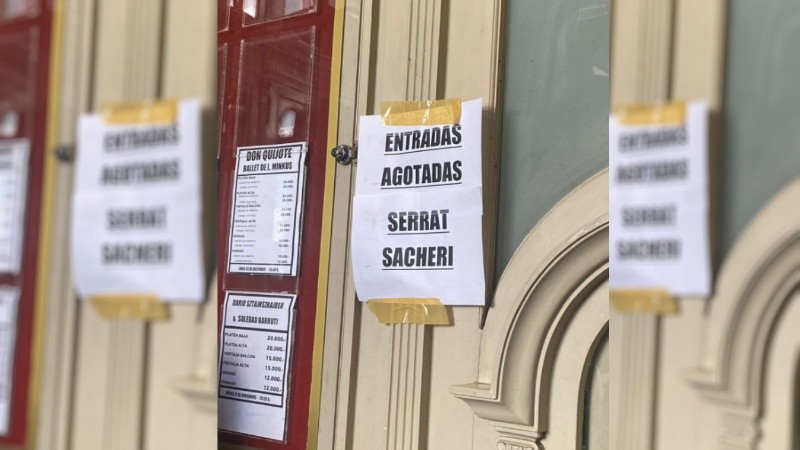 El cartel en la boletería de El Círculo.