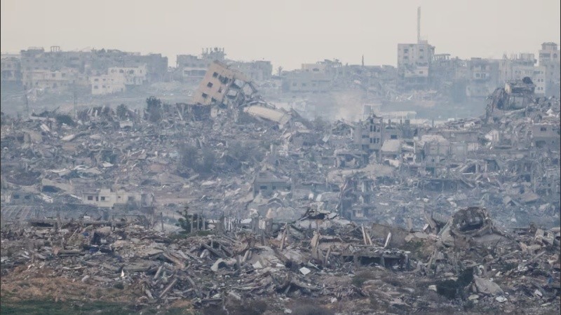 Edificios destruidos en el norte de la franja de Gaza.