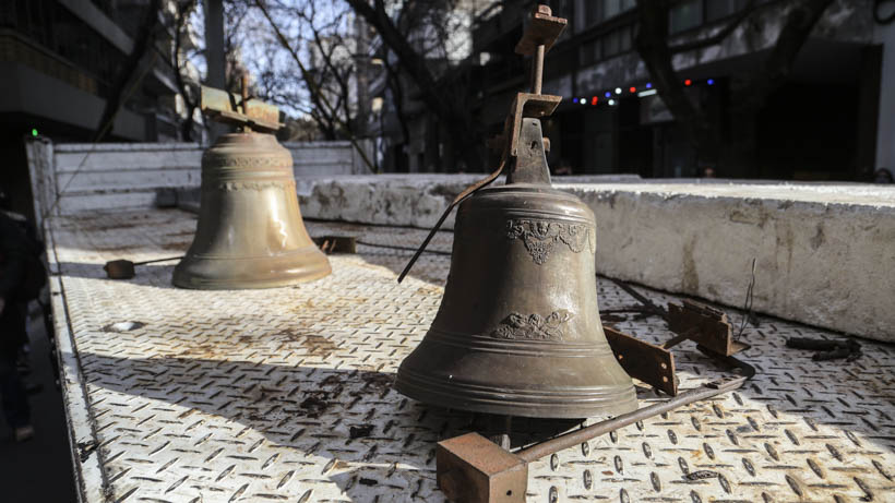 Las históricas campanas terminarán en el Museo de la Ciudad. (Foto: Alan Monzón/Rosario3)